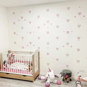 INSPIO Inimioare roz - autocolante textile pentru perete