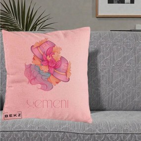 Perna Personalizata Zodie Gemeni, 40x40 cm, Roz, Husa Detasabila, Perna Inclusa, BEKZ®
