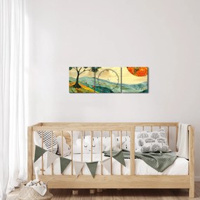 Tablou - Ilustrație peisaj (cu ceas) (90x30 cm)