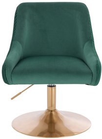 HR920N Scaun Verde din Catifea cu Bază Aurie