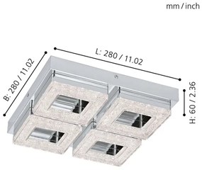 Plafonieră LED Eglo 95657 FRADELO 4xLED/4W/230V