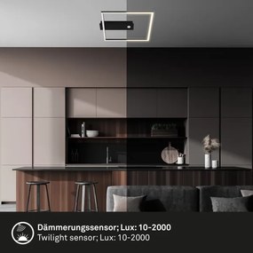 Briloner 3770-015 - Lampă de tavan LED cu senzor FRAME LED/14W/230V 3000K 32x30 cm neagră
