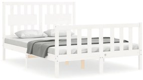 3192397 vidaXL Cadru de pat cu tăblie dublu mic, lemn masiv