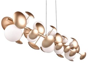 Lustră alb-auriu cu abajur din sticlă Bubble – Trio Select