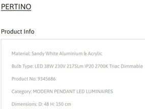 Lustra LED dimabila design circular PERTINO D-48cm