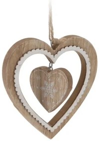 Decoratiune in forma de inima din lemn 10x11 cm