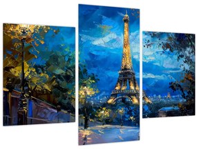 Tablou - Pictură în ulei a Turnului Eiffel (90x60 cm)