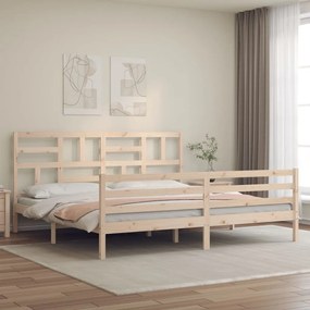 3194911 vidaXL Cadru de pat cu tăblie Super King Size, lemn masiv