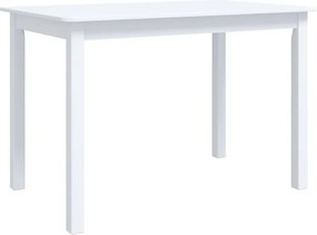 vidaXL Masă de bucătărie, alb, 114 x 71 x 75 cm, lemn masiv de hevea