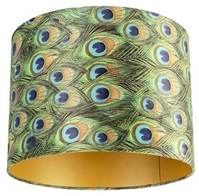 Abajur din catifea cu design de păun 40/40/30 cu interior auriu