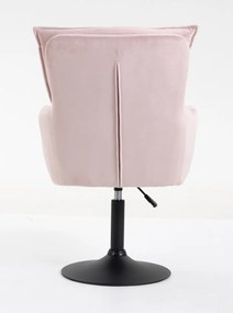 HR250N Scaun Catifea Roz Pudra Bază Neagră