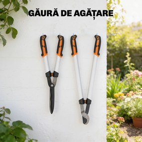 Outsunny Set de Grădinărit 4 Piese cu Foarfecă, Foarfece de Tăiat Crengi, Foarfece de Tuns și Fierăstrău Pliabil | Aosom Romania