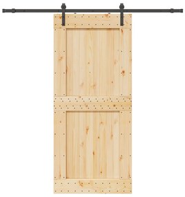 vidaXL Ușă glisantă cu set feronerie, 100x210 cm, lemn masiv de pin