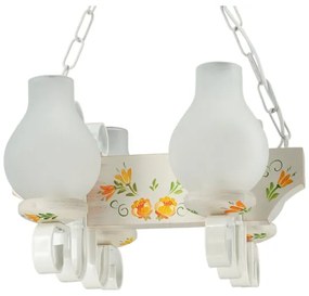 Brilagi - Lustru cu lanț QUEEN 4xE14/40W/230V fag/crem