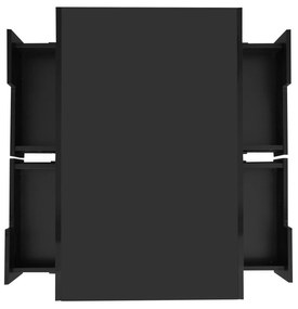 Măsuță de cafea cu bandă LED integrată, Negru | Aosom Romania