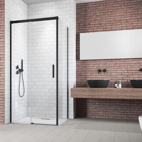 Perete lateral stanga Radaway Idea KDJ 70 cm negru-transparent sticla 6 mm