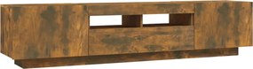 vidaXL Set dulapuri TV cu LED, 2 piese, stejar fumuriu, lemn prelucrat