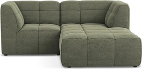 Colțar verde cu tapițerie din țesătură bouclé (cu colț pe partea dreaptă/cu șezlong) Aloha – Makamii