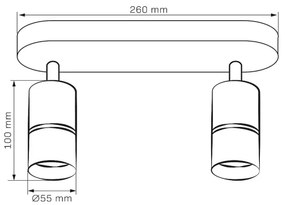 Spot BAMBOO 2xGU10/10W/230V alb