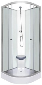 Cabină de duș Evora White 80 cu cădiță de duș, 80x80x205 cm