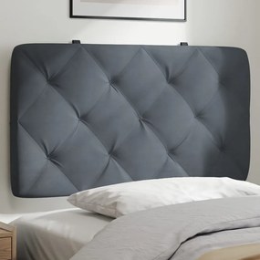 vidaXL Pernă tăblie de pat, gri închis, 90 cm, catifea