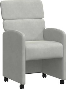 vidaXL Scaune de dining cu roți 2 pcs Gri deschis 58 x 65 x 98 cm