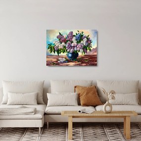 Tablou pe sticlă - Buchet de liliac (70x50 cm)