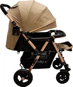 Carucior nou nascuti 2 in 1 BABY CARE™ PRO 511, Cadru aluminiu, Maner reversibil, Spatar reglabil in 5 trepte, Amortizoare, Plasa insecte, Frana