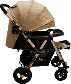 Carucior nou nascuti 2 in 1 BABY CARE™ PRO 511, Cadru aluminiu, Maner reversibil, Spatar reglabil in 5 trepte, Amortizoare, Plasa insecte, Frana