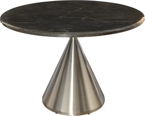 Masa Rotunda, Metal, Argintiu, Marmura Optic, ELEGANCIA 130cm, A-45899 VC