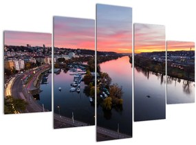 Tablou cu Praga nocturnă (150x105 cm)