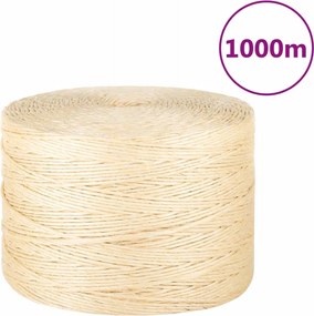 vidaXL Frânghie, 1000 m, sisal 100%, 3 mm