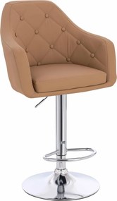 HR831W Scaun Caramel Piele Ecologica Premium Soft cu Bază Cromata