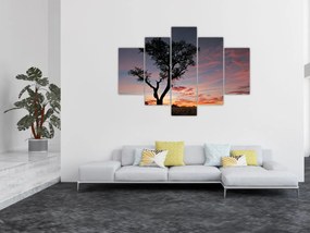 Tablou - Copac și nuanțe roșiatice (150x105 cm)