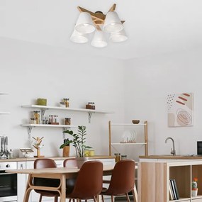 Lustr ANTONIO 5xE14/40W/230V, montaj plafon, stejar