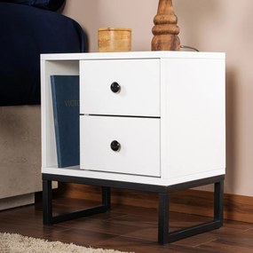 Măsuță de noptieră Glimmer White