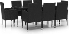 vidaXL Set mobilier de grădină, 9 piese, poliratan