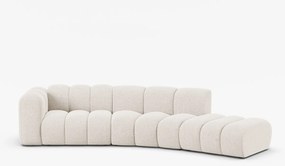 Canapea deschisa rotunjita 5 locuri Lupine chenille Eden L335 cm