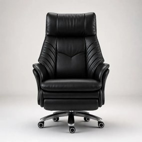 Prestige Executive AeroComfort P212 – Scaun Executiv Premium din Piele Naturală, Reclinabil Electric, Încălzire, Ventilație și Masaj Airbag, Suport pentru Picioare, 150 kg, Negru