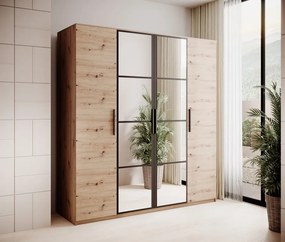 Dulap MALEN – cu oglindă – 205x55x220 cm – Stejar Artisan
