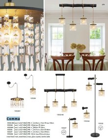 Veioza, lampa de masa design modern COMMA alama mat, negru