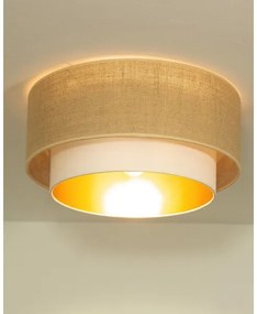 Plafonier SARTA 1xE27/60W/230V Ø 45 cm alb/iută