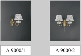 Aplica de perete design italian cu 2 brate din alama si detalii din portelan 9000