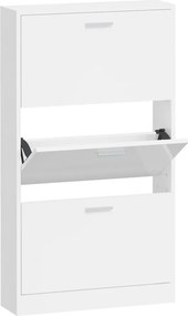 vidaXL Pantofar, alb extralucios, 59x17x108 cm, lemn compozit