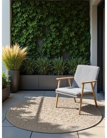 Covor pentru exterior și interior bej/fildeș rotund ø 160 cm Duet Kona – NORTHRUGS