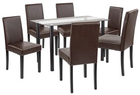 Set de masă Cadiz 6+1 negru-maro