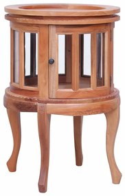 vidaXL Dulap cu vitrină, natural, 50x50x76 cm, lemn masiv de mahon