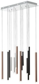 Brilliant CEMBALO - lustru suspendat LED dimabil, 60W, 230V, crom/negru/maro