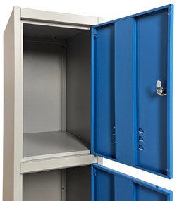 Dulap metalic - 3 cutii, 38 x 45 x 185 cm, încuietoare pentru lacăt, antracit - ral 7016