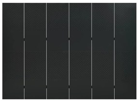 335904 vidaXL Paravan de cameră cu 6 panouri, negru, 240x180 cm, oțel